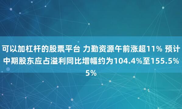 可以加杠杆的股票平台 力勤资源午前涨超11% 预计中期股东应占溢利同比增幅约为104.4%至155.5%